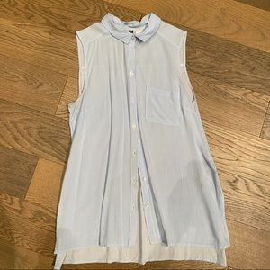 Light Blue Stripe Flowy Blouse - Tank Top